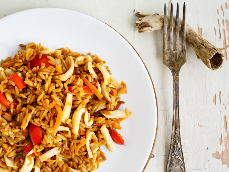 Piletina i rižoto od ljetnog povrća