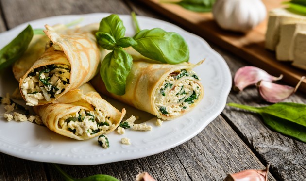 Zapečene palačinke sa sirom i špinatom