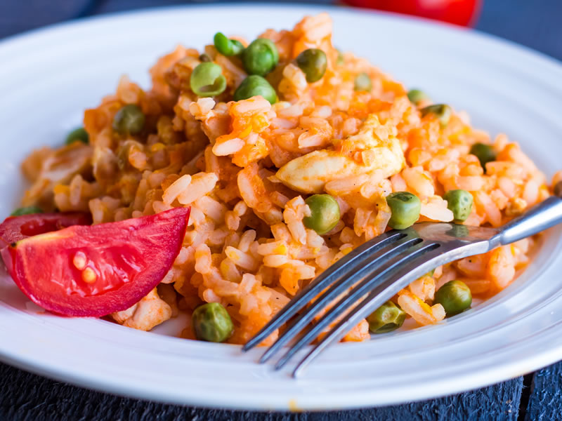 Riža s graškom i brokulom