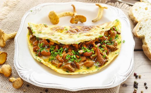 Omlet od gljiva i špinata