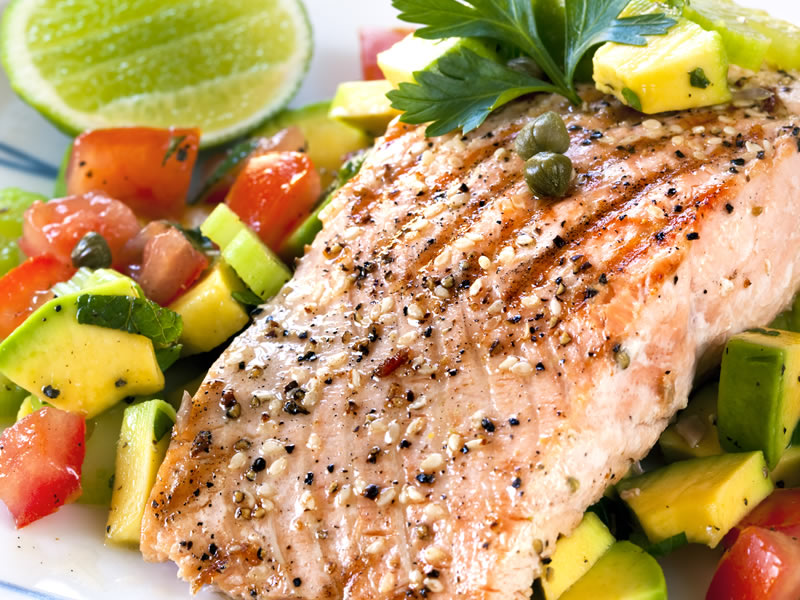 Losos s bademima u umaku od meda