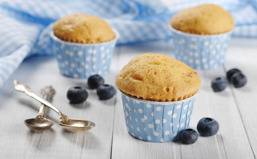 Muffini od zobenih pahuljica, badema i borovnica