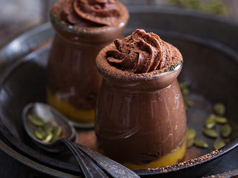 Smoothie od čokolade, špinata i borovnica