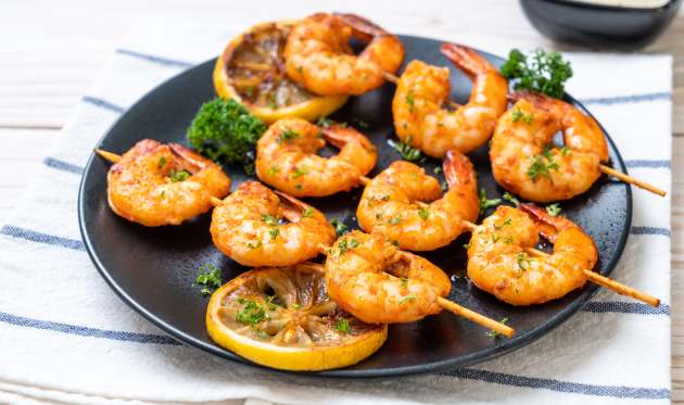 Marinirani škampi s roštilja