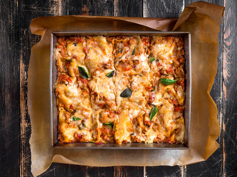 Lasagne od tikvica s morskim plodovima