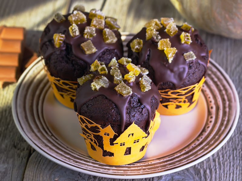 Čokoladni muffini preliveni čokoladom