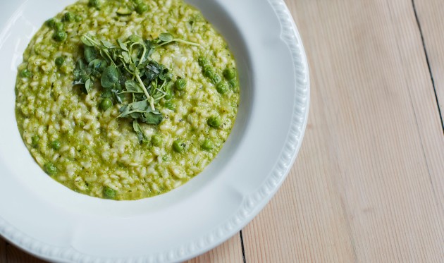 Rižoto s graškom i špinatom