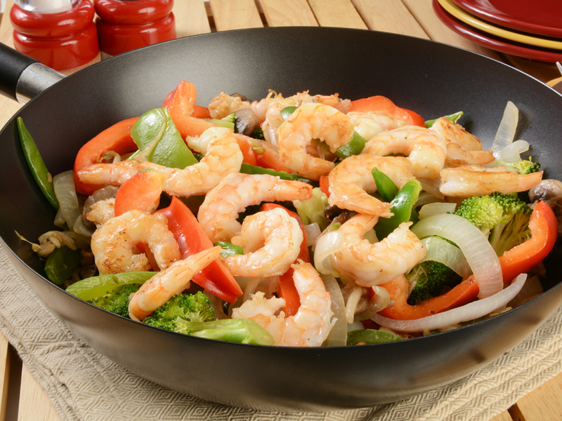 Škampi s ananasom i mahunama