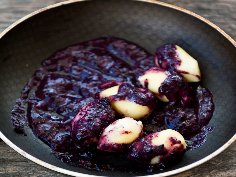 Njoki u umaku od borovnice