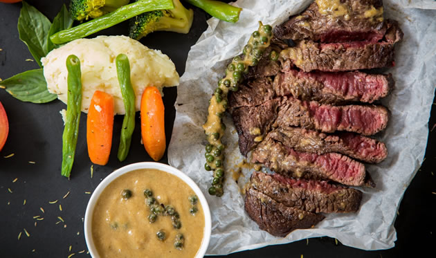 Sočan ramstek s umakom od senfa